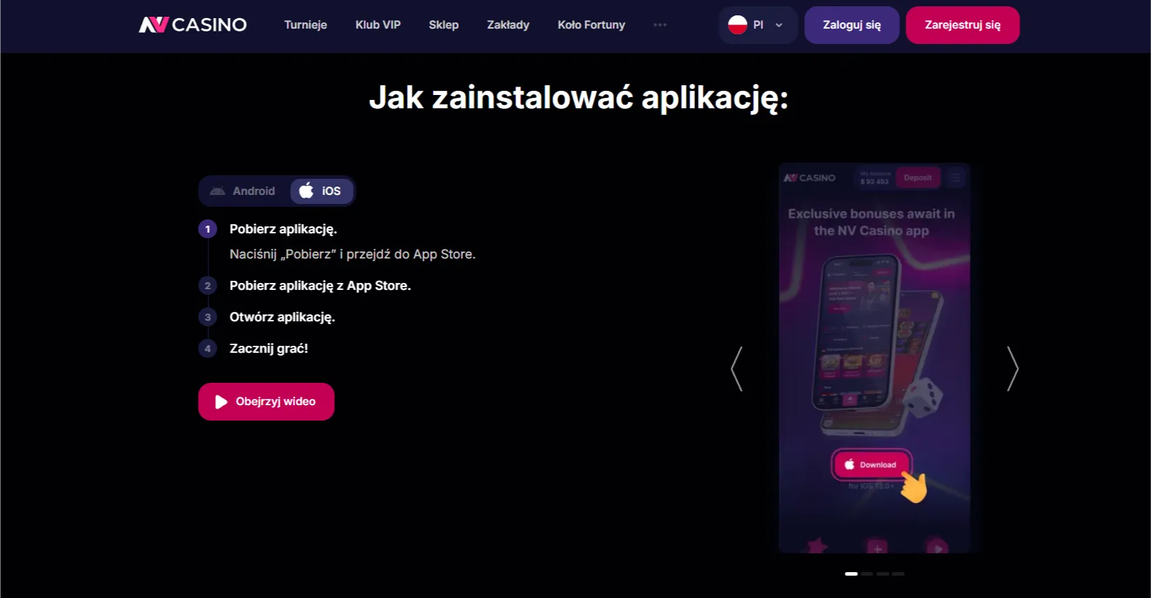 NV Casino pobrać na iOS (iPhone/iPad)