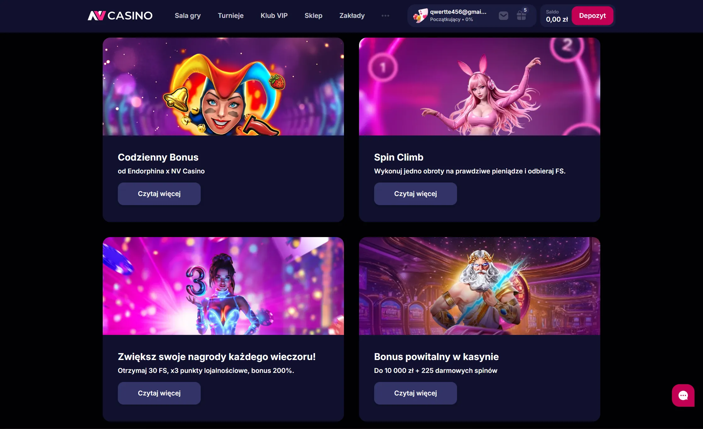 Bonusy i promocje w NV Casino